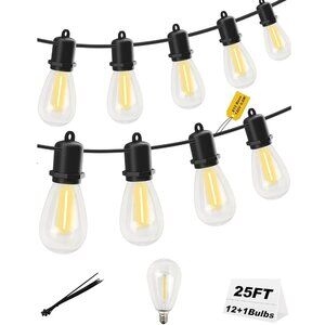 25 ft Shatterproof Vintage Edison Bulbs Patio Lights